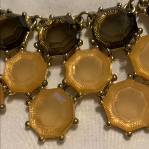 Peach gold colored necklace and earrings